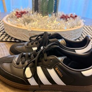Adidas Samba Black and White Athletic Shoes